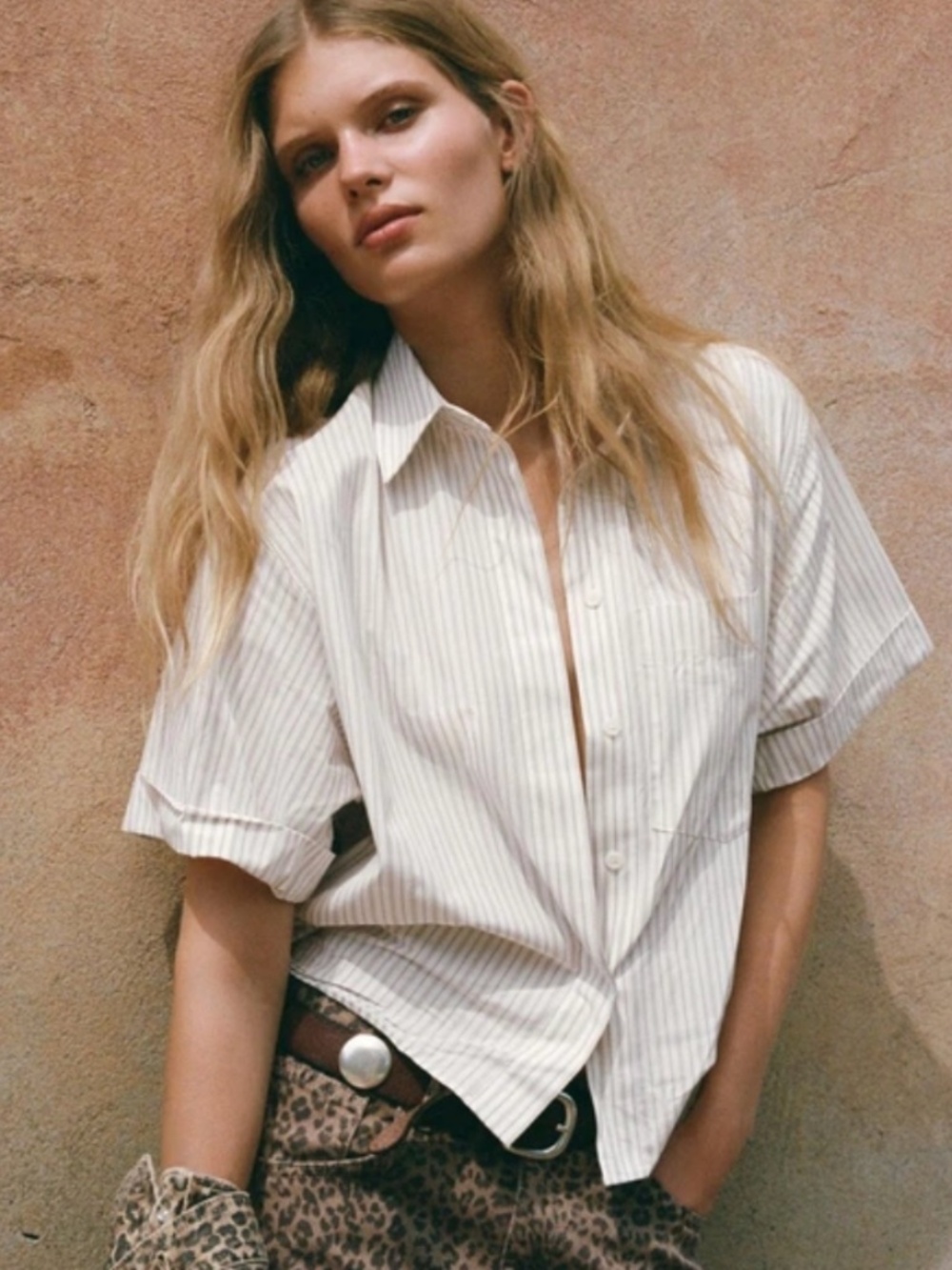 100% Cotton Striped Short Sleeve Top (XS)